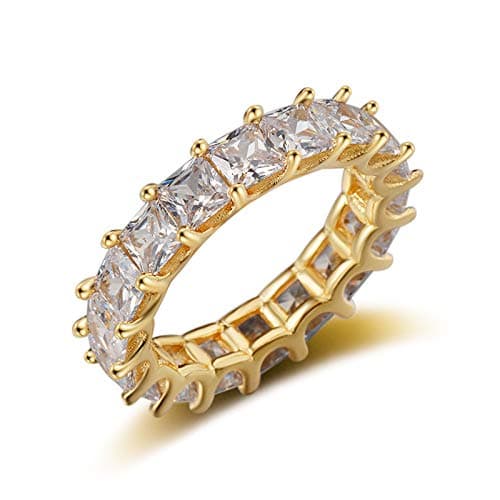 Eternal Silver Ring 5mm Fully Clear Cut Crystal | Size 5-8 (Gold, Silver)