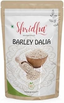 Shridha Barley Dalia | healthy by nature Organic Pearl Barley |High Fiber Jau|Cooks Like Rice|Ideal for Risottos & Soups|Premium Organic Staple| Organic & Naturally Gluten Free| Natural & Whole Grain (500 gm)