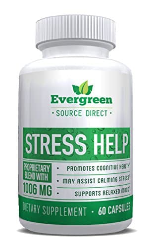 Stress Help by Evergreen Source Direct. All Natural Calming & Anxiety Supplement. Supports Mental Clarity.