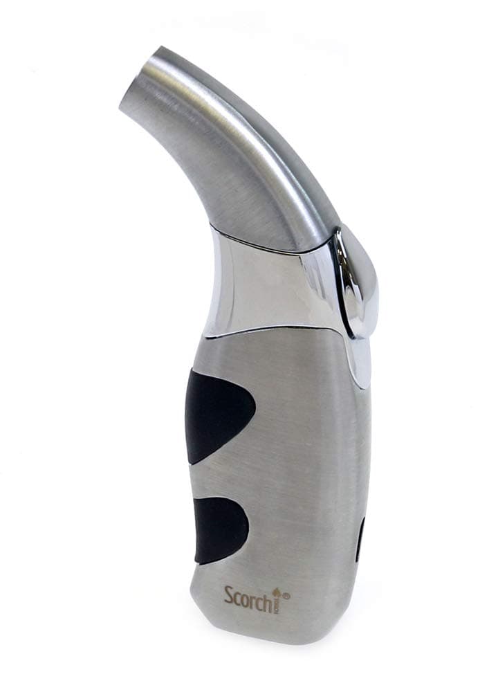 Refillable Matador Single Jet Flame Butane Torch Cigarette Cigar Lighter (Silver)