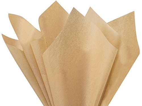 Flexicore Packaging |Natural Tan Gift Wrap Tissue Paper | Size: 15 Inch X 20 Inch | Count: 10 Sheets | Color: Natural Tan | DIY Craft, Art, Wrapping, Crepe, Decorations, Pom Pom, Packing & Party