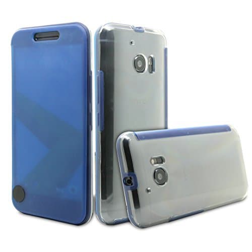 HTC M10,HTC 10 case Transparent View Case Smart Displaying Flip Protective Cover AaBbDd Professional Cell Phone Holster (Blue)¡­