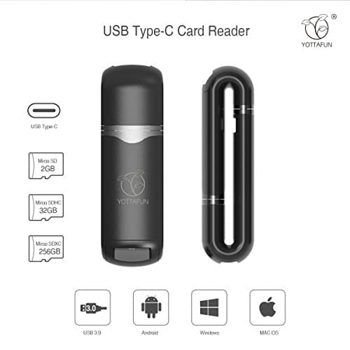 Micro SD Card Reader, USB Type C Card Reader, 2IN1 Mobile Phone Stand, USB Type C to USB 3.0 Thunderbolt OTG Portable Memory Card Reader Micro SDXC, Micro SD, Micro SDHC Card