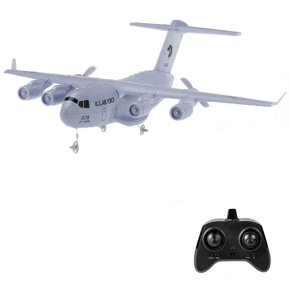 GoolRC C-17 RC Airplane, 2.4GHz 2CH Remote Control Airplane, Military Transport Aircraft with 373mm Wingspan, EPP Foam Fixed-Wing RC Plane, Easy to Fly for Beginners and Adults
