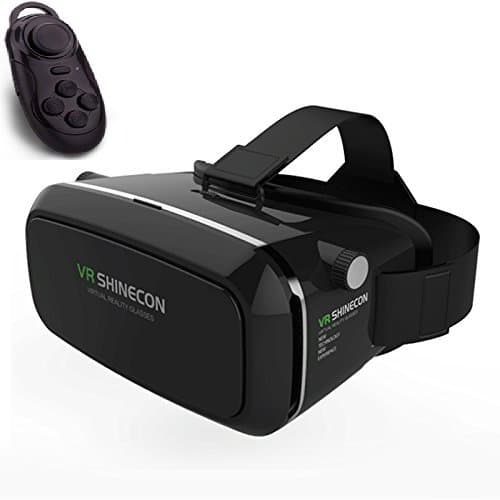 VR Headset by Toothorn 2016 Professional Virtual Reality Headset 3D Video Movie Game Glasses For 4.7~6 inch IOS Android Smartphones with Bluetooth Remote Control (V2 + Bluetooth)