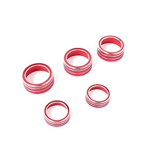Ramecar for Accord Climate Control Switch AC Knob Sound Volume Button for 10th Gen Honda Accord Sedan Sport EX EX-L LX 2018 2019 2020 2021 2022, Aluminum red, 5pcs