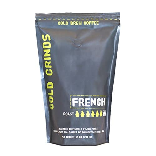 Cold Brew Coffee Packs - EASY at Home Brewing - Makes 100 oz of BOLD Cold Brew - 66% Less Acidic - Cold Grinds French (Dark Roast)