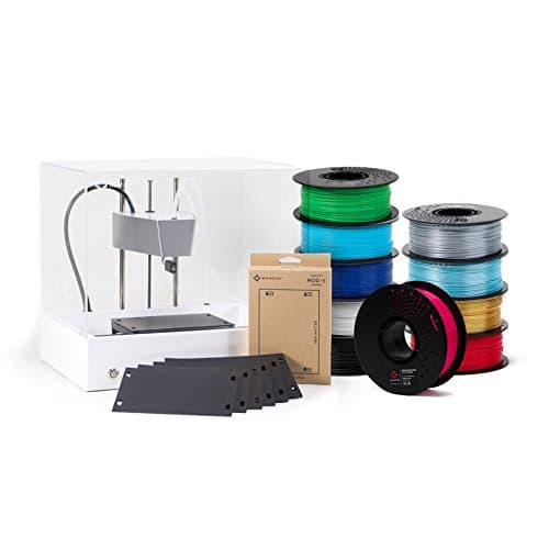 New Matter MOD-t 3D Printer Maker Bundle - Includes 9 Spools of Filament and 2 3-Packs of Print Surface Plates