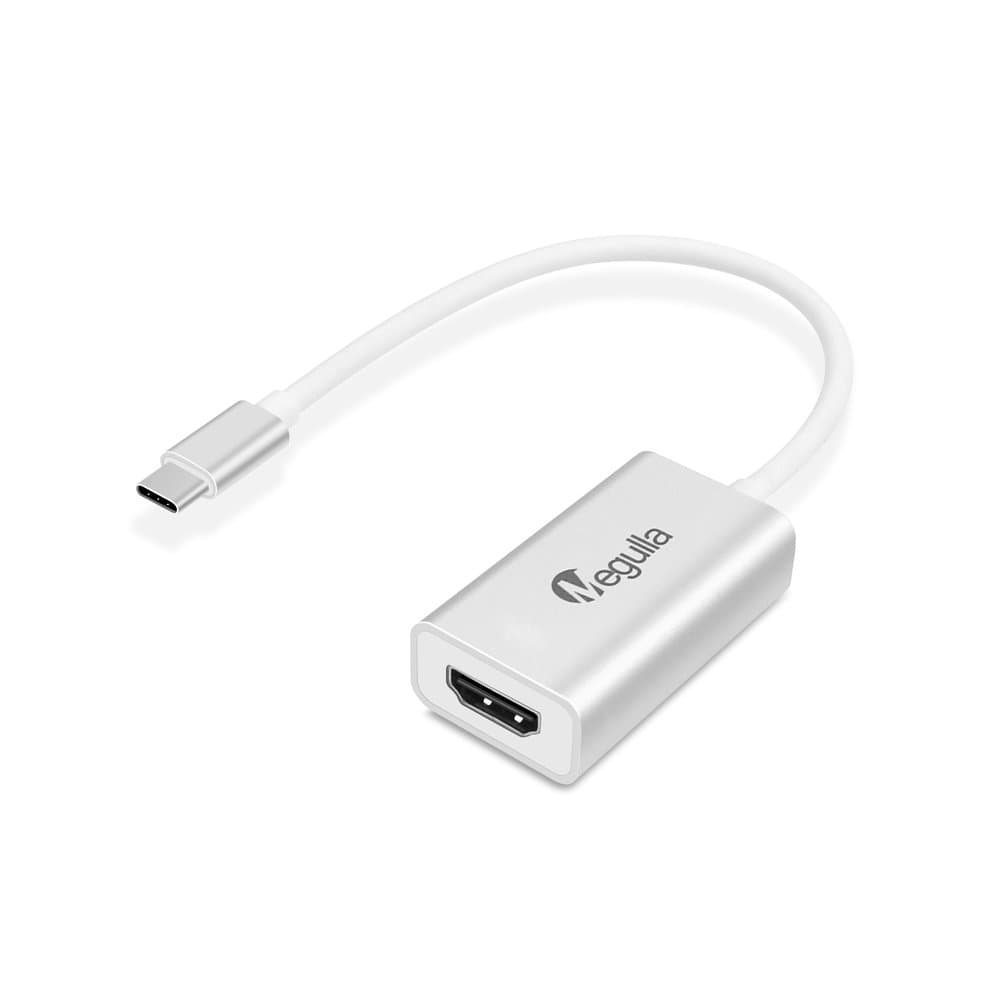 USB 3.1 Type-C to HDMI Adapter, Megulla USB-C/Thunderbolt 3 to HDMI Adapter, Support 4k/60Hz, for New MacBook, 2017 MacBook Pro, iMac and More –Silver, Aluminum