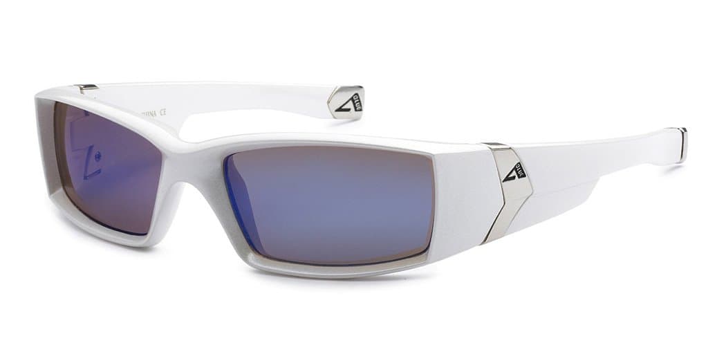 Arctic Blue Men's Rectangle Metal Tips Sunglasses WHITE