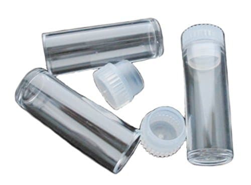 SHC Web 1ml Empty Mini Clear Plastic Tubes x 2 (Bead/Beading/Glitter/Paint/Sample Storage)