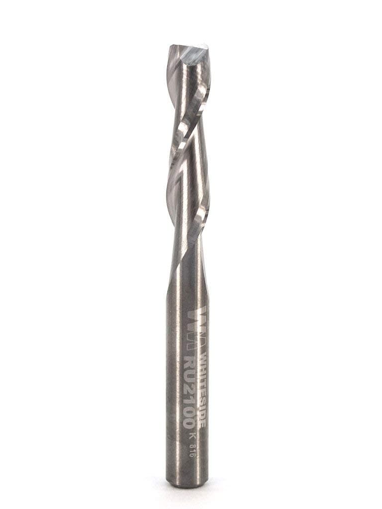 White Side Router Bit RU2100 Standard Spiral Bit with Up Cut Solid Carbide Cutting Diameter 1/4" and 1" Cutting Length Model: Ru2100 Tools & Home Improvement