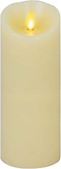Moving Flame LED Pillar Flameless Candle, 9-inch, Vanilla Honey Scented, Ivory