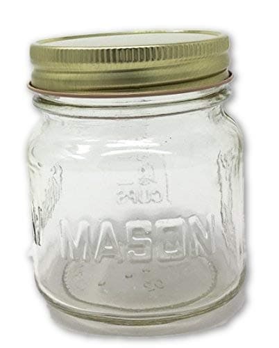 8 oz Square Mason with Gold Lids 12-Pack Half Pint