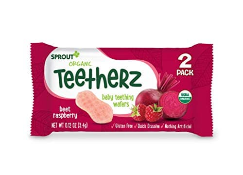 Sprout Organic Teetherz Baby Teething Wafers, Beet Raspberry, Box of 30 (Pack of 6)