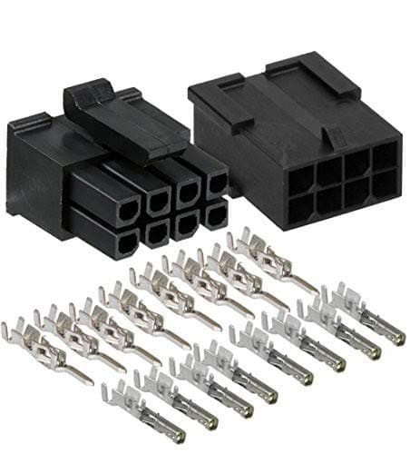 Molex Micro-Fit 3.0 Dual Row (8 Circuits) Male & Female Receptacle Plug, w/Terminal sockets, (Pack of 1 Complete Set)