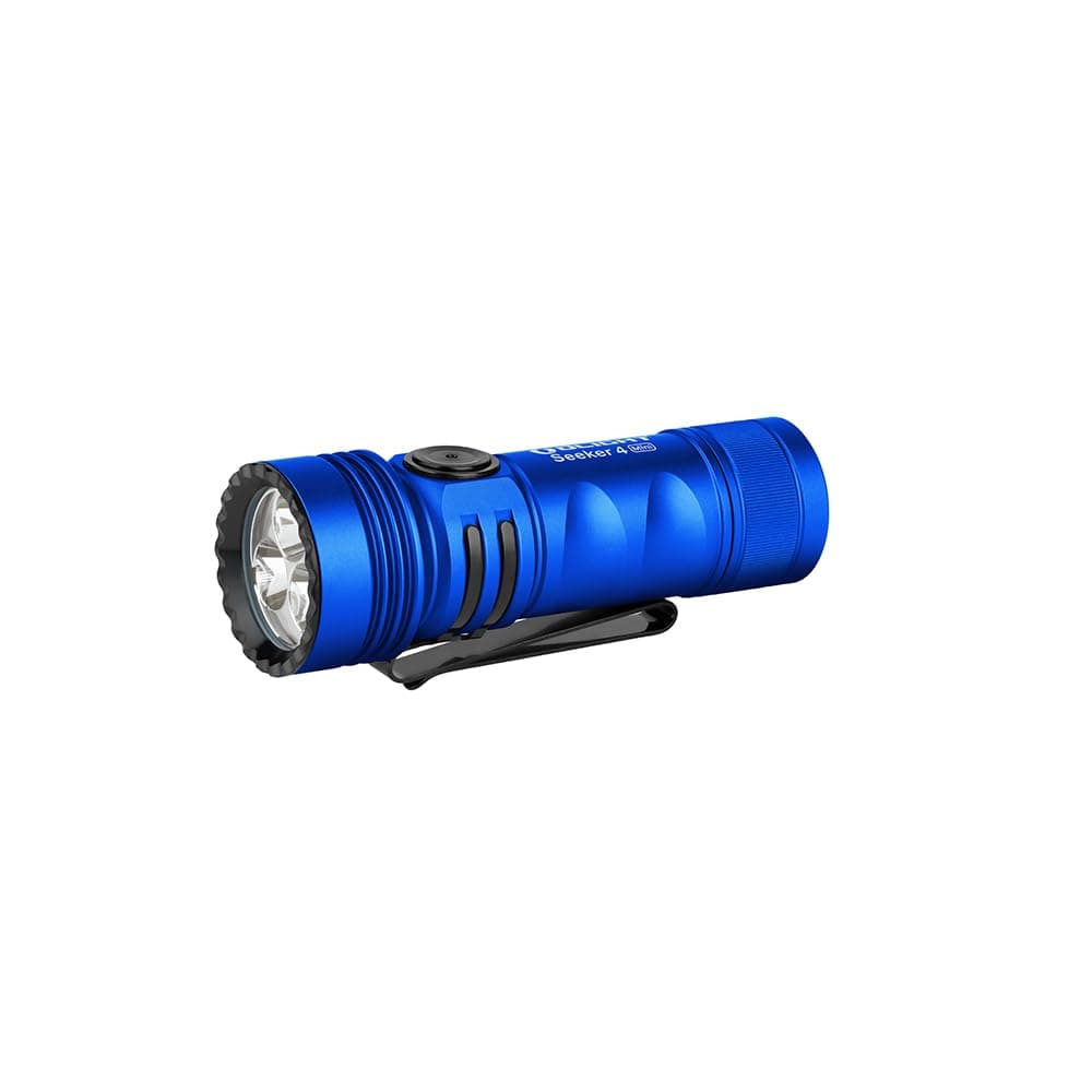 OLIGHTSeeker 4 Mini EDC Flashlight 1200 Lumen with White & UV Light Flashlight Rechargeable LED Flashlight for Outdoor, Camping, Repair Work (Blue)