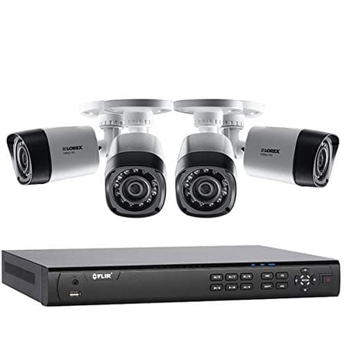 Lorex 4 Camera MPX Wired Home Security Camera System with Flir 4 Channel 1TB DVR and (4) Full HD 1080p Lorex MPX Bullet Camera, 130ft Night Vision, Remote View with Flir Cloud App