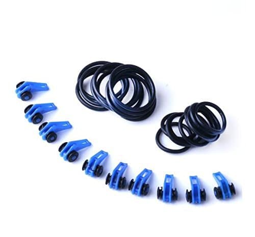 SENDY FEATHER Plastic Fishing Rod Pole Hook Keeper with 2 Size Elastic Rubber Rings,Lure Spoon Bait Treble Holder,Fishing Lure Bait Holder