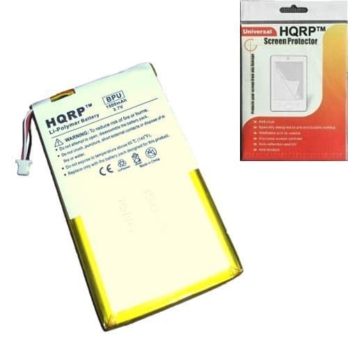 HQRP Replacement Battery for Creative Zen Vision M MP3 Player + HQRP Screen Protector