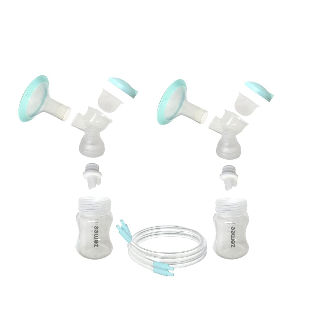Double Breast Shield Kit Replacement Set for Z2 Size 24mm Includes; Breast Sheild Body, Diaphragms, Duckbill Valves, Tubes and Adapters & Storage Bottles