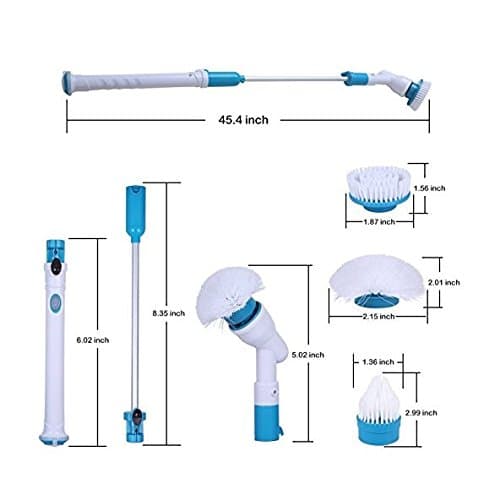 Easy Spin Scrubber- Electric Bathroom and Tile Scrubber with 3 Heads for Multi Purpose Usage