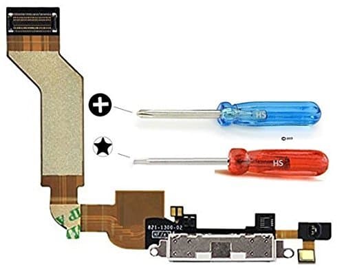 MMOBIEL Dock Connector Replacement Compatible with iPhone 4S (White) Charging Port Flex incl 2X Screwdriver