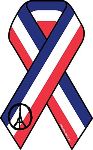 Peace for Paris Ribbon Car Magnet