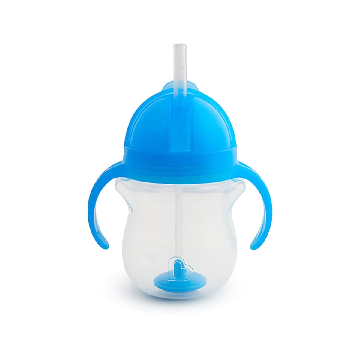 Any Angle Click Lock Weighted Straw Trainer Cup, spill proof cup with handles, for infant/baby boys and girls, 7oz Capacity, 6 Months and above, Blue