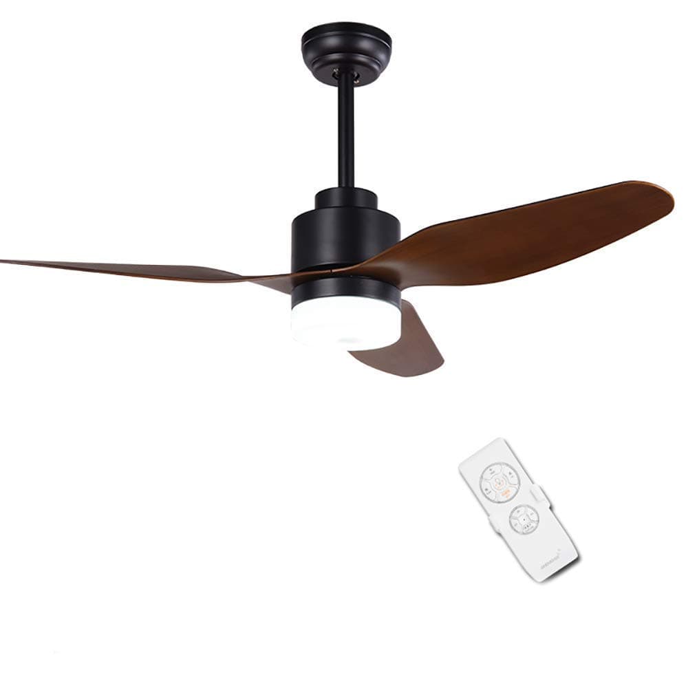 Black Ceiling Fan With Light and Remote, 47" Ceiling Fans 3 Light Ceiling Fan 3 Kinds of Speed LED Lights Contemporary Ceiling Light