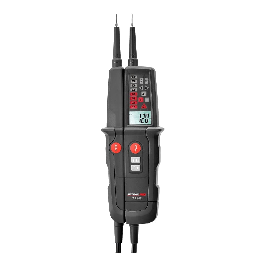 PRO ELEC+ Two Pole Voltage Detector and Electrical Tester upto 1000V with LCD Display, LED Signalling, Audible Continuity Test, CATIII 1000V & CATIV 600V