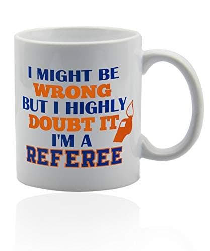 Gifts For Referees 11 oz. white ceramic cup. Referee mug.
