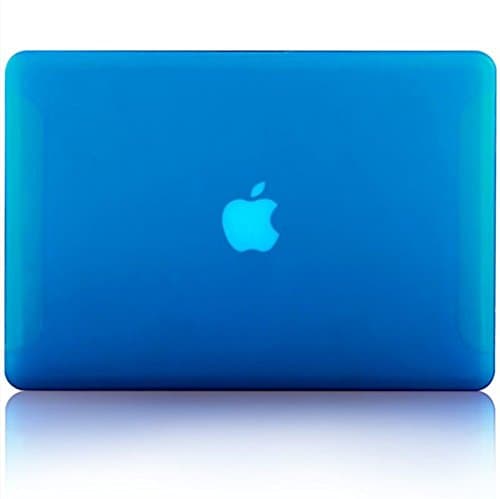 Case for MacBook Retina 15 inch, LynneTech Rubberized Matte Finish Hard Plastic Apple Logo Shine Through Cover for MacBook Pro 15.4" Model: A1398 (NO CD-ROM) (blue)