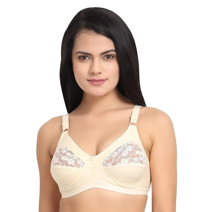 ELEG & STILANCEWomen's Non Padded Plus Size Minimizer Bra Wireless Cotton Blend Everyday Bras