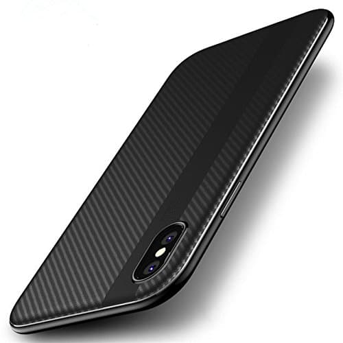 NataXiPhone X Case, Thin Fit Hybrid Drop Protection and Scratch Resistance Carbon Non Slip Cover for Apple iPhone 10