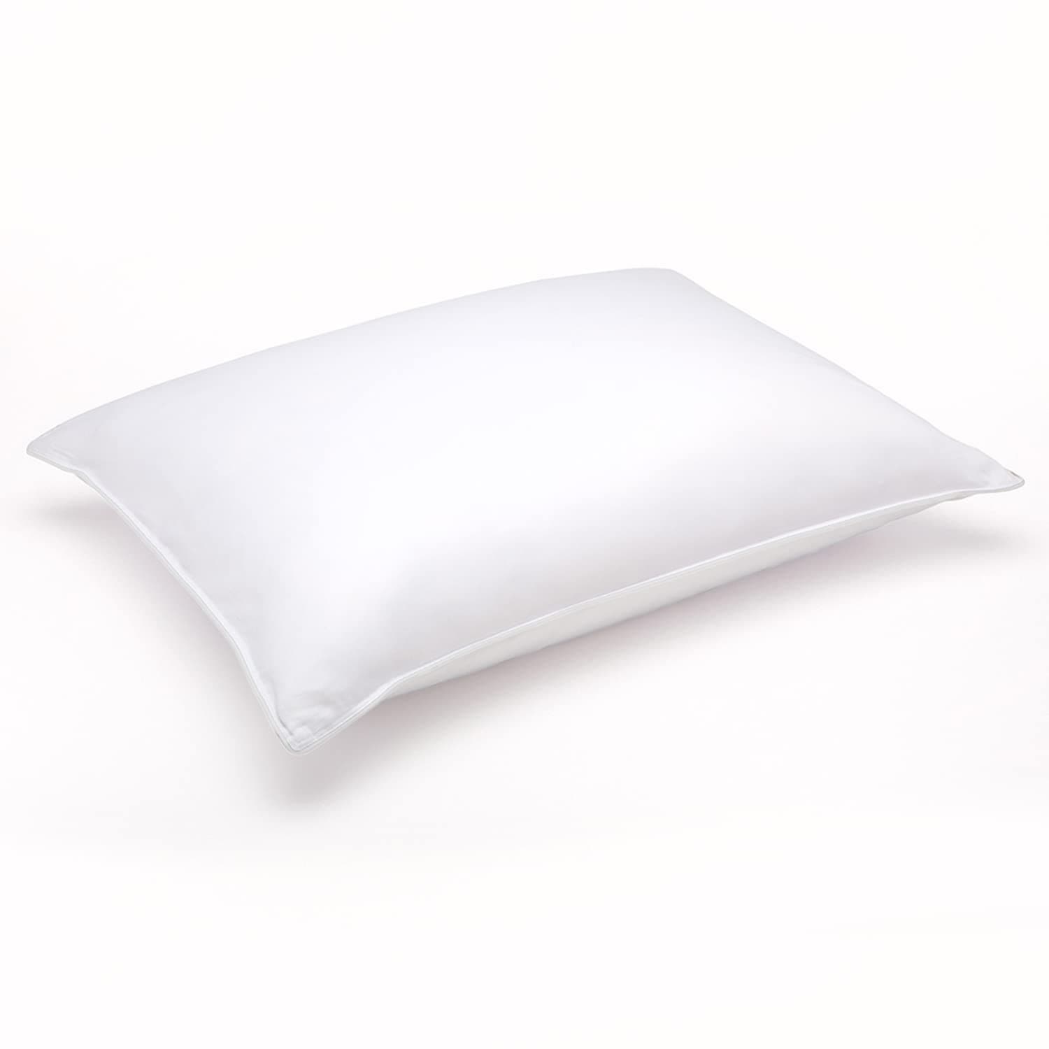 DOWNLITE Soft White Goose Down Hypoallergenic Pillow – 300 Thread Count Cotton Sateen – Perfect for Stomach Sleepers – Standard Size, 20 x 26