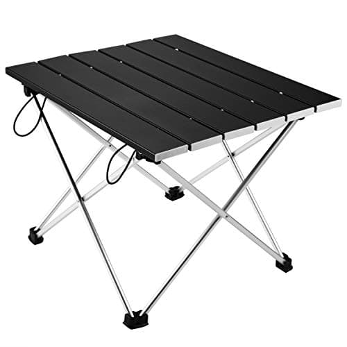 Vockvic Camping Folding Portable Table, Lightweight Aluminum Foldable Small Compact Roll Up Table with Carry Bag, Easy to Carry and Setup, Fit for Picnic, BBQ, Beach, Fishing, Indoor and Outdoor