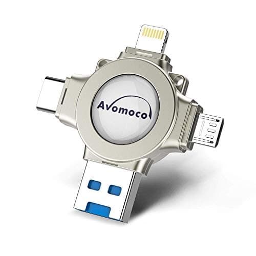 Avomoco 3.0 32GB 4 in 1 Flash Drive Compatible iPhone &Ipad and Android Phones Type C Devices,Tablets .Photo Stick for iPhone&Ipad Samsung Galaxy,LG,Google Pixel,Hua Wei