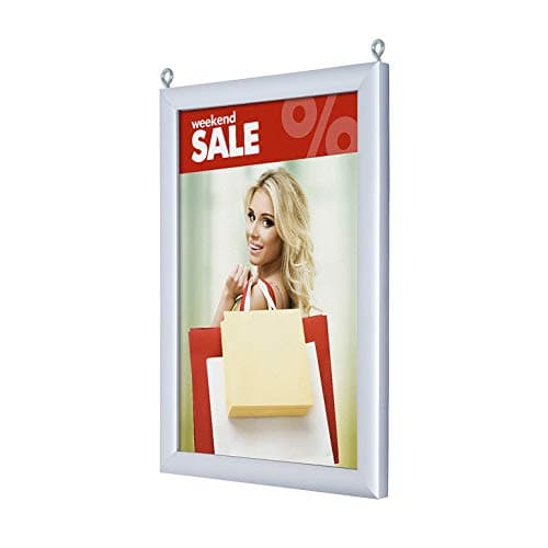 Suspended Acrylic Poster Frame - Double Sided - Silver Finish - Sizes A4 to A0 (A2)