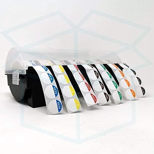 We Can Source It Ltd - Day Dot Food Label Dispenser with Rolls of 1000 – 20mm Removable Safety Labels for Food Rotation – EHO Approved & Freezer Safe, Removable Adhesive