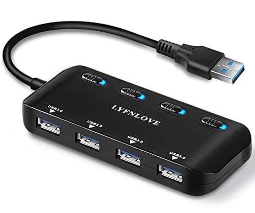 Ultra Slim 4-Port USB 3.0 Hub with Switches