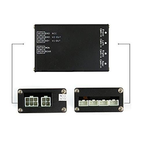 CH-4P Four Cameras Split Image Video Control Box Switch/Combiner Images for Left/Right/Front and Rear Camera System