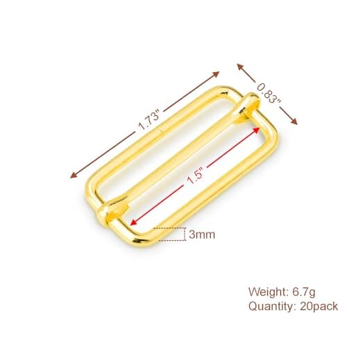 CooBigo Metal Rectangle Adjustable Slide Tri-Glides Buckle Pets Collar Strap Webbing Triglide Slider Buckles