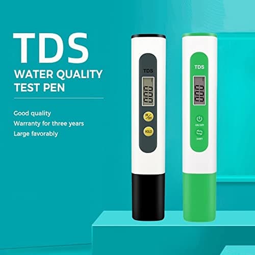 TDS Meter Digital Water Quality Tester for RO-RODI System Drinking Water, Aquariums, Hydroponics, 0-9990 ppm Measuring Range, 1 ppm Increments, 2% Readout Accuracy（White）