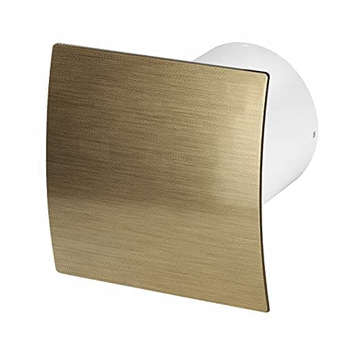 Prostko LTD Bathroom Extractor Fan 100mm with Timer Brushed Gold Front Panel Ventilator
