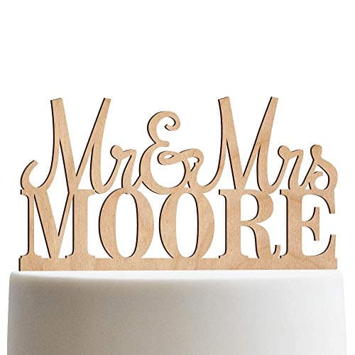 Mr & Mrs Personalized Wedding Cake Topper Custom Made Wedding Favor Customized Last Name Topper For Wedding Cake | Wooden Cake Toppers