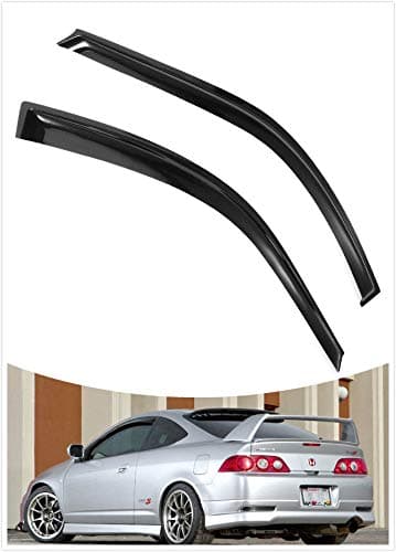 Lavnox 2Pcs Vent Visor Side Window Visor Rain Sun Wind Deflectors Guard Vent Shade Black Tinted for 2002-2006 Acura RSX 2 Door Coupe DC5