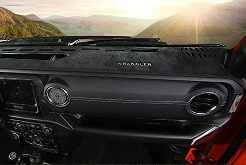 Nicebee Dash Board Sun Shade Mat Pad Cover Carpet Dashboard Cover Pad for Jeep Wrangler JL 2018+ (Black)