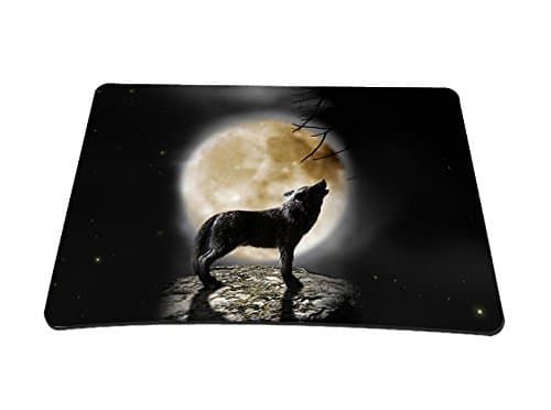 Wolf & Moon Gaming Mouse Pad Mat 14 X 10 inches Laptop Computer PC Mouse Mat Mice Pad Non-Slip Rubber Mousepad Optical Mouse Pad for Boys Girls FY-MP-001