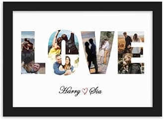 One Pinch Personalized Love Photo Collage Frame - Gift for Her, Boyfriend, Girlfriend - Birthday, Valentine's Day, Anniversary (10x15)